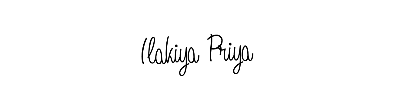 Create a beautiful signature design for name Ilakiya Priya. With this signature (Angelique-Rose-font-FFP) fonts, you can make a handwritten signature for free. Ilakiya Priya signature style 5 images and pictures png
