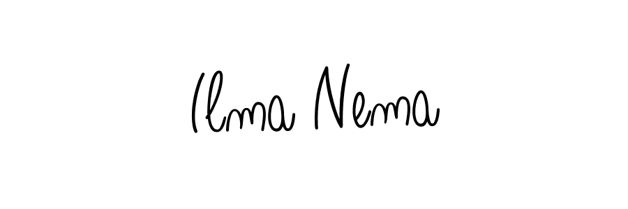Make a beautiful signature design for name Ilma Nema. With this signature (Angelique-Rose-font-FFP) style, you can create a handwritten signature for free. Ilma Nema signature style 5 images and pictures png