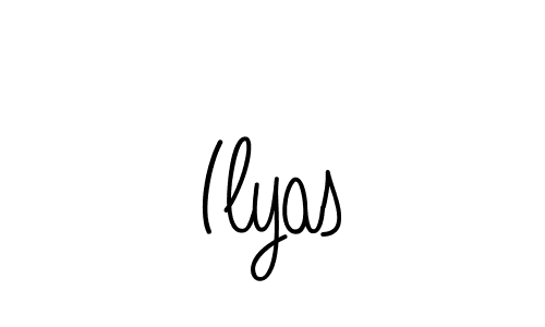 Use a signature maker to create a handwritten signature online. With this signature software, you can design (Angelique-Rose-font-FFP) your own signature for name Ilyas. Ilyas signature style 5 images and pictures png