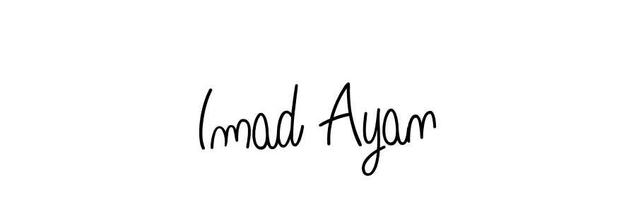 Use a signature maker to create a handwritten signature online. With this signature software, you can design (Angelique-Rose-font-FFP) your own signature for name Imad Ayan. Imad Ayan signature style 5 images and pictures png