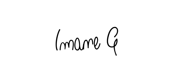 You should practise on your own different ways (Angelique-Rose-font-FFP) to write your name (Imane G) in signature. don't let someone else do it for you. Imane G signature style 5 images and pictures png