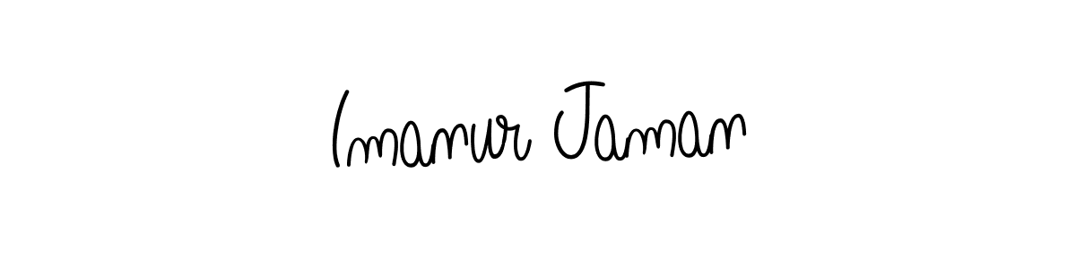 The best way (Angelique-Rose-font-FFP) to make a short signature is to pick only two or three words in your name. The name Imanur Jaman include a total of six letters. For converting this name. Imanur Jaman signature style 5 images and pictures png