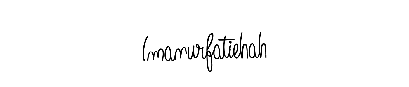 Make a beautiful signature design for name Imanurfatiehah. With this signature (Angelique-Rose-font-FFP) style, you can create a handwritten signature for free. Imanurfatiehah signature style 5 images and pictures png