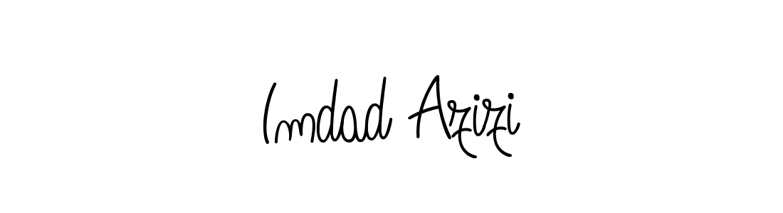 You should practise on your own different ways (Angelique-Rose-font-FFP) to write your name (Imdad Azizi) in signature. don't let someone else do it for you. Imdad Azizi signature style 5 images and pictures png