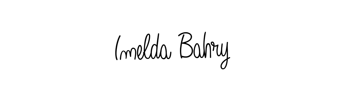 You should practise on your own different ways (Angelique-Rose-font-FFP) to write your name (Imelda Bahry) in signature. don't let someone else do it for you. Imelda Bahry signature style 5 images and pictures png