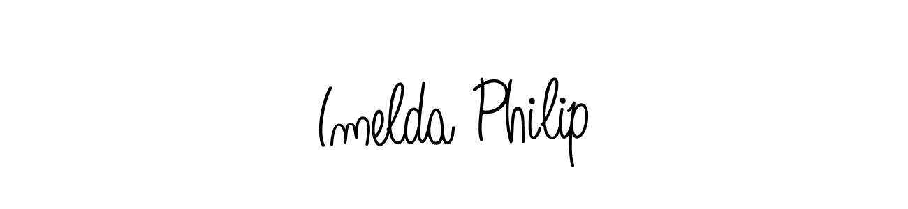 Design your own signature with our free online signature maker. With this signature software, you can create a handwritten (Angelique-Rose-font-FFP) signature for name Imelda Philip. Imelda Philip signature style 5 images and pictures png