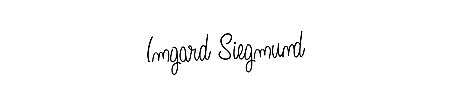 Also You can easily find your signature by using the search form. We will create Imgard Siegmund name handwritten signature images for you free of cost using Angelique-Rose-font-FFP sign style. Imgard Siegmund signature style 5 images and pictures png