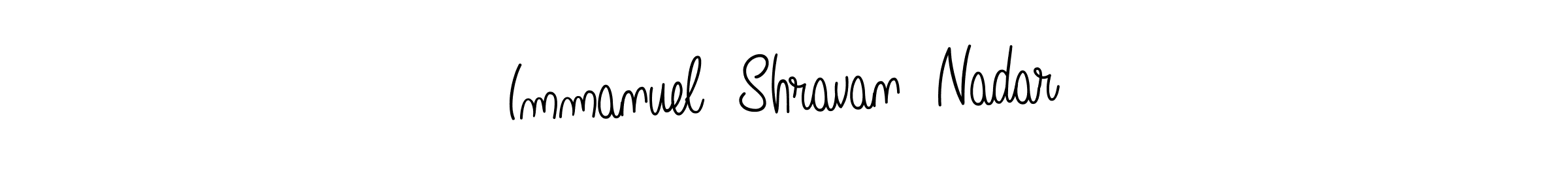 How to make Immanuel  Shravan  Nadar name signature. Use Angelique-Rose-font-FFP style for creating short signs online. This is the latest handwritten sign. Immanuel  Shravan  Nadar signature style 5 images and pictures png