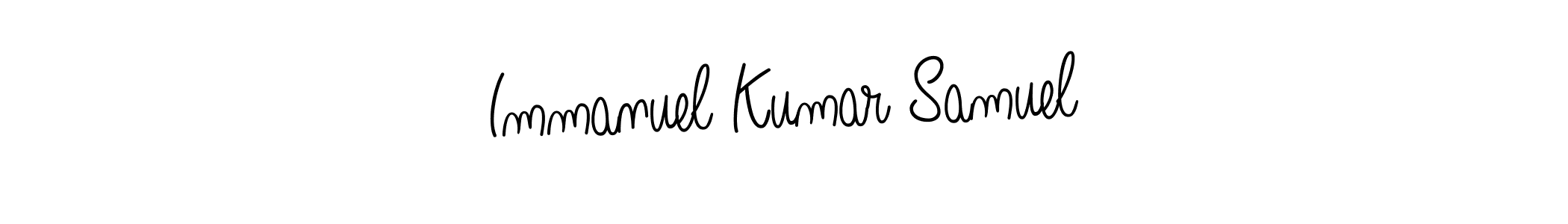 How to make Immanuel Kumar Samuel name signature. Use Angelique-Rose-font-FFP style for creating short signs online. This is the latest handwritten sign. Immanuel Kumar Samuel signature style 5 images and pictures png