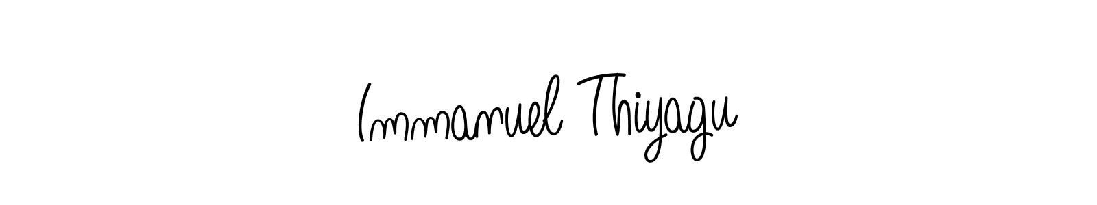 You should practise on your own different ways (Angelique-Rose-font-FFP) to write your name (Immanuel Thiyagu) in signature. don't let someone else do it for you. Immanuel Thiyagu signature style 5 images and pictures png
