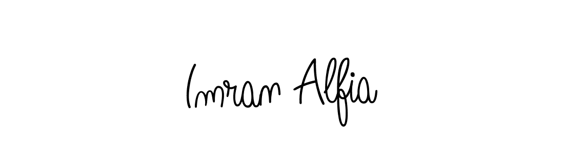 The best way (Angelique-Rose-font-FFP) to make a short signature is to pick only two or three words in your name. The name Imran Alfia include a total of six letters. For converting this name. Imran Alfia signature style 5 images and pictures png