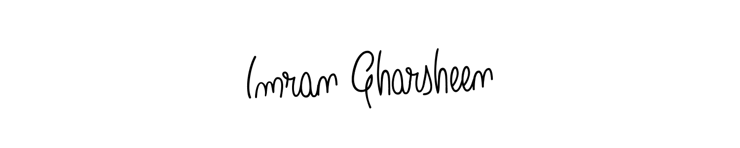 Use a signature maker to create a handwritten signature online. With this signature software, you can design (Angelique-Rose-font-FFP) your own signature for name Imran Gharsheen. Imran Gharsheen signature style 5 images and pictures png