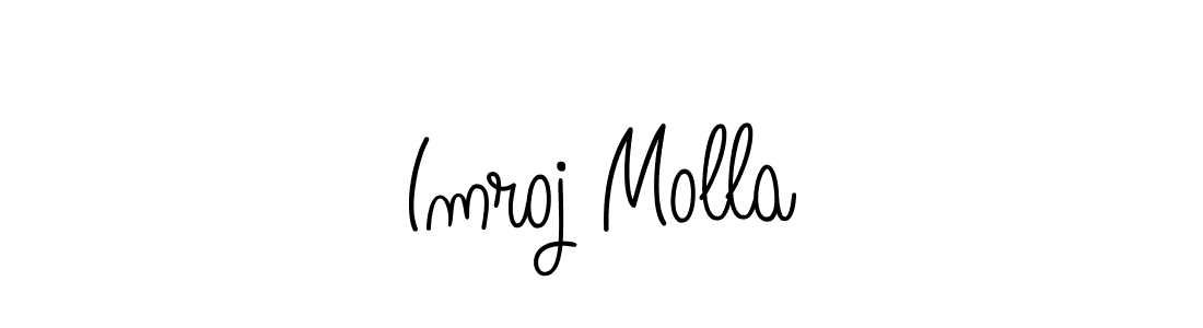 How to make Imroj Molla name signature. Use Angelique-Rose-font-FFP style for creating short signs online. This is the latest handwritten sign. Imroj Molla signature style 5 images and pictures png