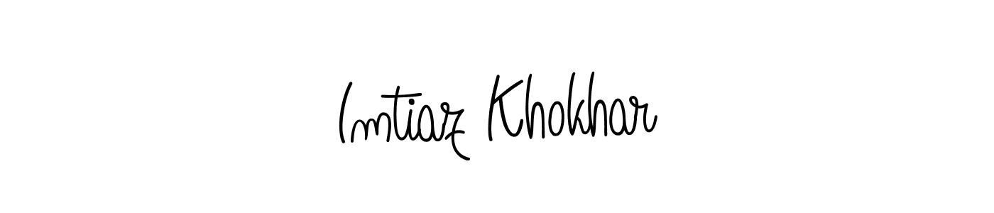 How to make Imtiaz Khokhar name signature. Use Angelique-Rose-font-FFP style for creating short signs online. This is the latest handwritten sign. Imtiaz Khokhar signature style 5 images and pictures png