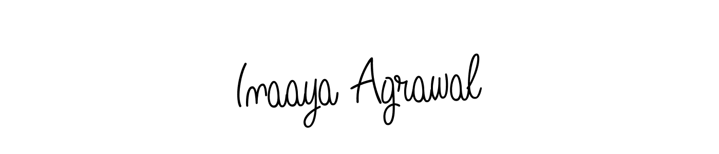 The best way (Angelique-Rose-font-FFP) to make a short signature is to pick only two or three words in your name. The name Inaaya Agrawal include a total of six letters. For converting this name. Inaaya Agrawal signature style 5 images and pictures png