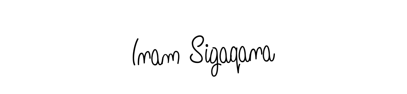 The best way (Angelique-Rose-font-FFP) to make a short signature is to pick only two or three words in your name. The name Inam Sigaqana include a total of six letters. For converting this name. Inam Sigaqana signature style 5 images and pictures png