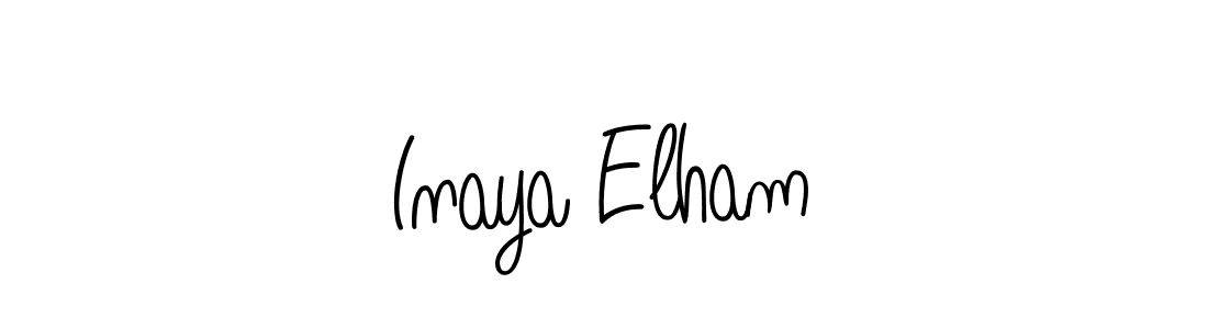 Inaya Elham stylish signature style. Best Handwritten Sign (Angelique-Rose-font-FFP) for my name. Handwritten Signature Collection Ideas for my name Inaya Elham. Inaya Elham signature style 5 images and pictures png