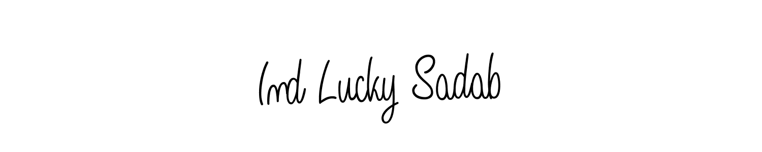 How to make Ind Lucky Sadab name signature. Use Angelique-Rose-font-FFP style for creating short signs online. This is the latest handwritten sign. Ind Lucky Sadab signature style 5 images and pictures png
