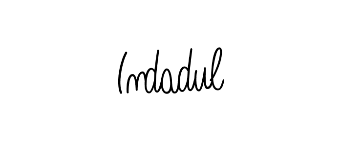 Use a signature maker to create a handwritten signature online. With this signature software, you can design (Angelique-Rose-font-FFP) your own signature for name Indadul. Indadul signature style 5 images and pictures png