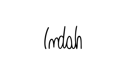 Use a signature maker to create a handwritten signature online. With this signature software, you can design (Angelique-Rose-font-FFP) your own signature for name Indah. Indah signature style 5 images and pictures png