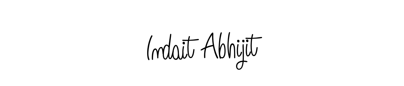 The best way (Angelique-Rose-font-FFP) to make a short signature is to pick only two or three words in your name. The name Indait Abhijit include a total of six letters. For converting this name. Indait Abhijit signature style 5 images and pictures png