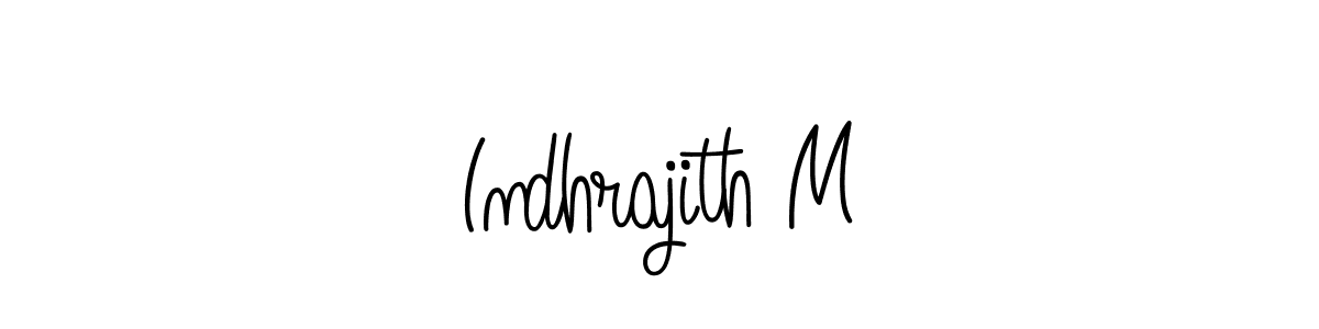 The best way (Angelique-Rose-font-FFP) to make a short signature is to pick only two or three words in your name. The name Indhrajith M include a total of six letters. For converting this name. Indhrajith M signature style 5 images and pictures png