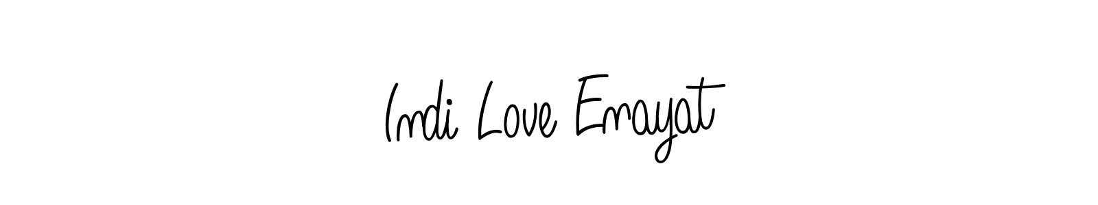 The best way (Angelique-Rose-font-FFP) to make a short signature is to pick only two or three words in your name. The name Indi Love Enayat include a total of six letters. For converting this name. Indi Love Enayat signature style 5 images and pictures png