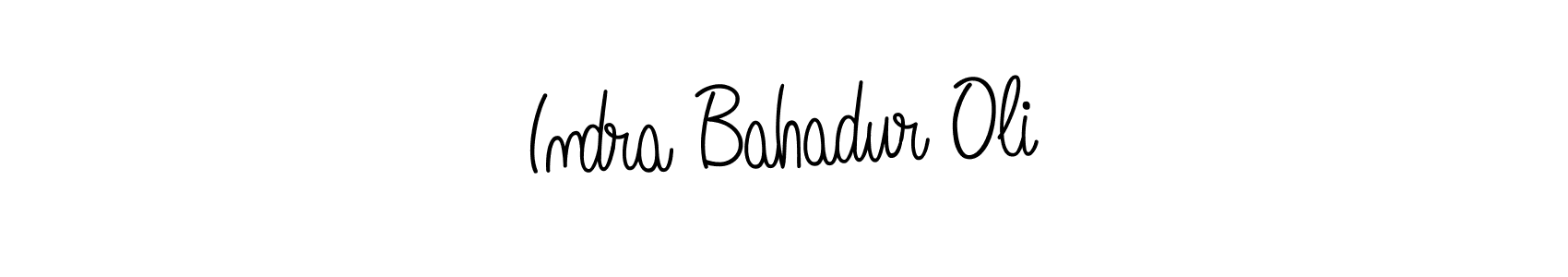 Use a signature maker to create a handwritten signature online. With this signature software, you can design (Angelique-Rose-font-FFP) your own signature for name Indra Bahadur Oli. Indra Bahadur Oli signature style 5 images and pictures png