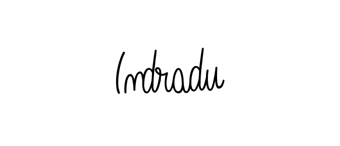 You should practise on your own different ways (Angelique-Rose-font-FFP) to write your name (Indradu) in signature. don't let someone else do it for you. Indradu signature style 5 images and pictures png