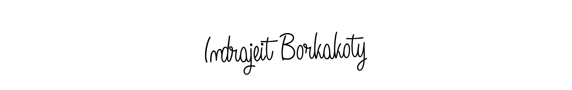 The best way (Angelique-Rose-font-FFP) to make a short signature is to pick only two or three words in your name. The name Indrajeit Borkakoty include a total of six letters. For converting this name. Indrajeit Borkakoty signature style 5 images and pictures png