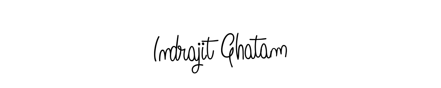 Create a beautiful signature design for name Indrajit Ghatam. With this signature (Angelique-Rose-font-FFP) fonts, you can make a handwritten signature for free. Indrajit Ghatam signature style 5 images and pictures png