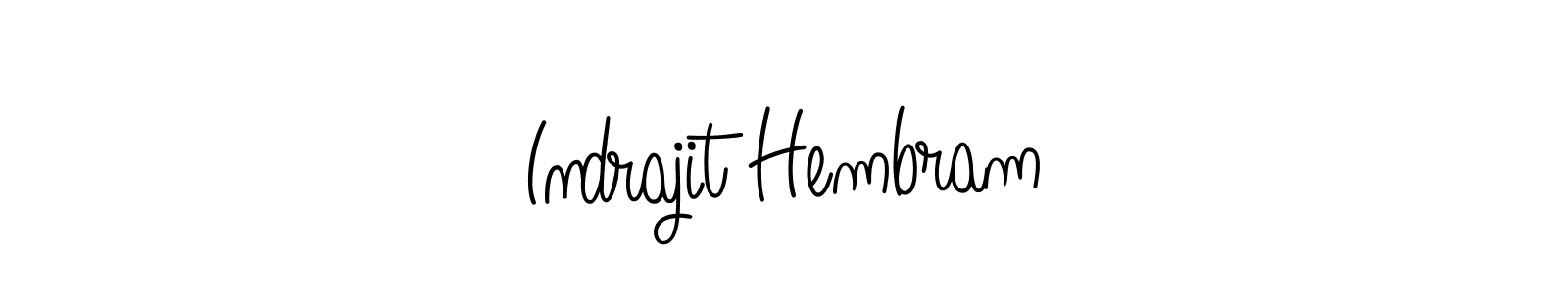 The best way (Angelique-Rose-font-FFP) to make a short signature is to pick only two or three words in your name. The name Indrajit Hembram include a total of six letters. For converting this name. Indrajit Hembram signature style 5 images and pictures png