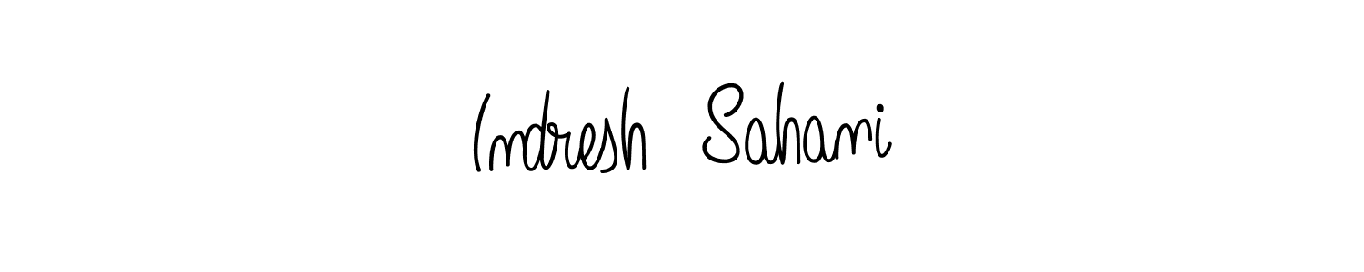 Make a beautiful signature design for name Indresh  Sahani. With this signature (Angelique-Rose-font-FFP) style, you can create a handwritten signature for free. Indresh  Sahani signature style 5 images and pictures png