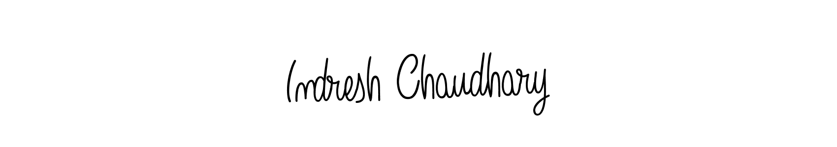 You should practise on your own different ways (Angelique-Rose-font-FFP) to write your name (Indresh Chaudhary) in signature. don't let someone else do it for you. Indresh Chaudhary signature style 5 images and pictures png