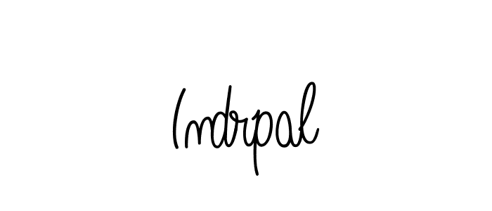 Make a beautiful signature design for name Indrpal. With this signature (Angelique-Rose-font-FFP) style, you can create a handwritten signature for free. Indrpal signature style 5 images and pictures png