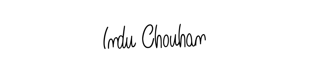 The best way (Angelique-Rose-font-FFP) to make a short signature is to pick only two or three words in your name. The name Indu Chouhan include a total of six letters. For converting this name. Indu Chouhan signature style 5 images and pictures png