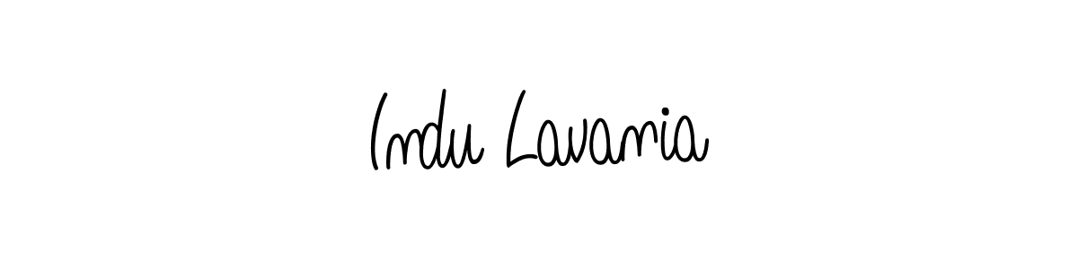 Make a beautiful signature design for name Indu Lavania. With this signature (Angelique-Rose-font-FFP) style, you can create a handwritten signature for free. Indu Lavania signature style 5 images and pictures png