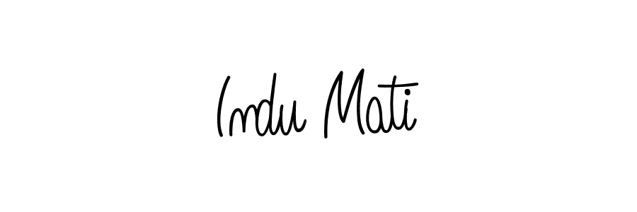 How to make Indu Mati name signature. Use Angelique-Rose-font-FFP style for creating short signs online. This is the latest handwritten sign. Indu Mati signature style 5 images and pictures png