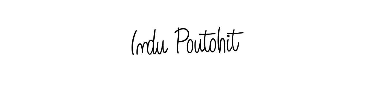 The best way (Angelique-Rose-font-FFP) to make a short signature is to pick only two or three words in your name. The name Indu Poutohit include a total of six letters. For converting this name. Indu Poutohit signature style 5 images and pictures png