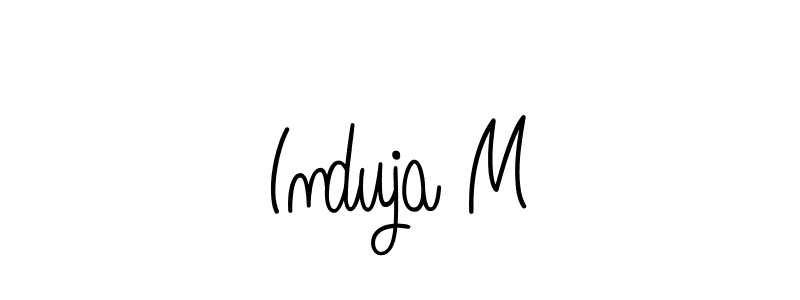 Make a beautiful signature design for name Induja M. With this signature (Angelique-Rose-font-FFP) style, you can create a handwritten signature for free. Induja M signature style 5 images and pictures png