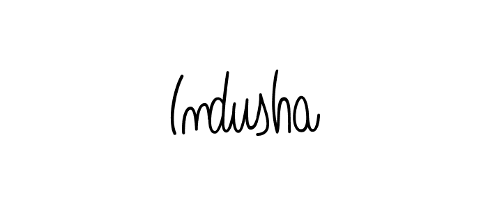 How to make Indusha name signature. Use Angelique-Rose-font-FFP style for creating short signs online. This is the latest handwritten sign. Indusha signature style 5 images and pictures png