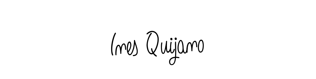 You should practise on your own different ways (Angelique-Rose-font-FFP) to write your name (Ines Quijano) in signature. don't let someone else do it for you. Ines Quijano signature style 5 images and pictures png