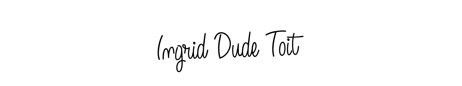 Create a beautiful signature design for name Ingrid Dude Toit. With this signature (Angelique-Rose-font-FFP) fonts, you can make a handwritten signature for free. Ingrid Dude Toit signature style 5 images and pictures png