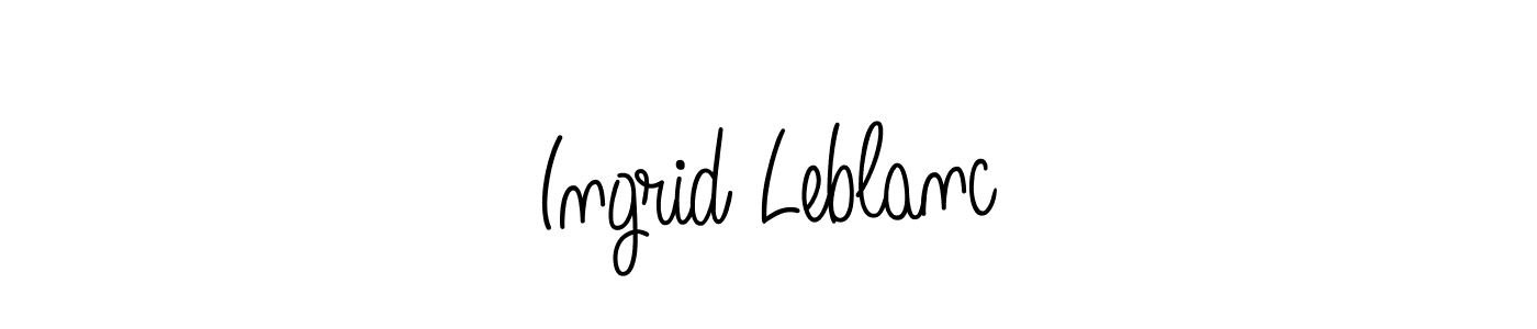 Make a beautiful signature design for name Ingrid Leblanc. With this signature (Angelique-Rose-font-FFP) style, you can create a handwritten signature for free. Ingrid Leblanc signature style 5 images and pictures png