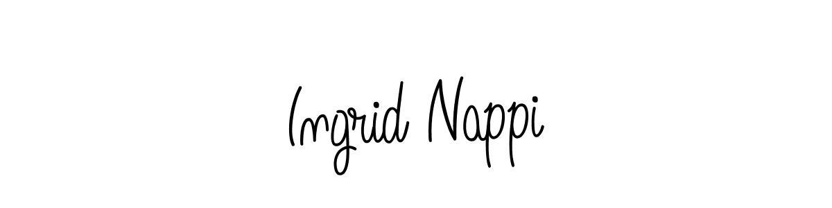 You should practise on your own different ways (Angelique-Rose-font-FFP) to write your name (Ingrid Nappi) in signature. don't let someone else do it for you. Ingrid Nappi signature style 5 images and pictures png