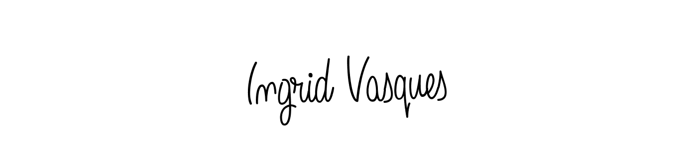 You should practise on your own different ways (Angelique-Rose-font-FFP) to write your name (Ingrid Vasques) in signature. don't let someone else do it for you. Ingrid Vasques signature style 5 images and pictures png