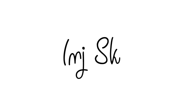 Use a signature maker to create a handwritten signature online. With this signature software, you can design (Angelique-Rose-font-FFP) your own signature for name Inj Sk. Inj Sk signature style 5 images and pictures png
