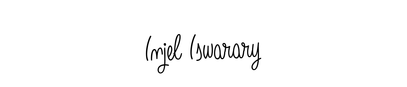 Use a signature maker to create a handwritten signature online. With this signature software, you can design (Angelique-Rose-font-FFP) your own signature for name Injel Iswarary. Injel Iswarary signature style 5 images and pictures png