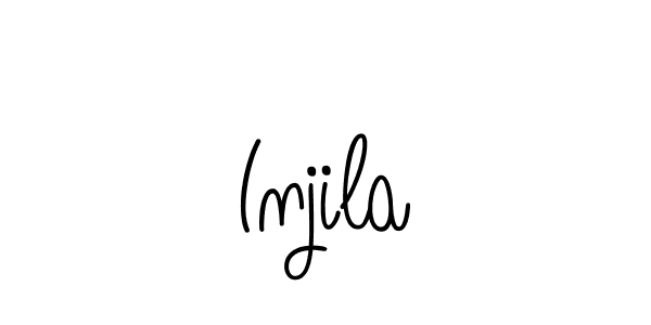 You should practise on your own different ways (Angelique-Rose-font-FFP) to write your name (Injila) in signature. don't let someone else do it for you. Injila signature style 5 images and pictures png