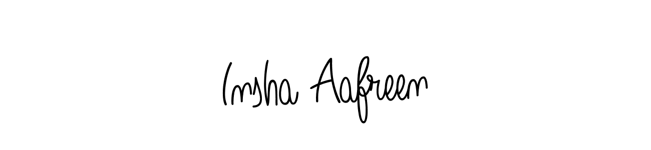 How to make Insha Aafreen name signature. Use Angelique-Rose-font-FFP style for creating short signs online. This is the latest handwritten sign. Insha Aafreen signature style 5 images and pictures png